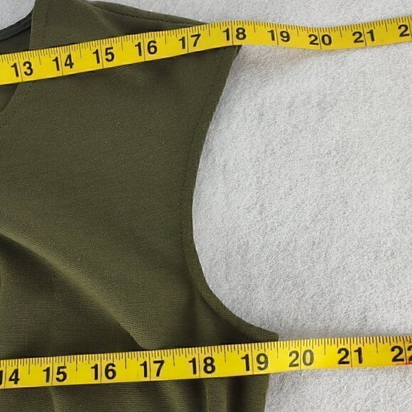 Merona Women's Olive Green Sleeveless, Zipper in Back Dress Size Large - Picture 8 of 11